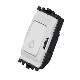 MK Grid Module MK Grid Plus 10A Single Pole 2 Way Retractive Grid Switch marked Bell - MK Grid Module MK Grid Plus 10A Single Pole 2 Way Retractive Grid Switch marked Bell