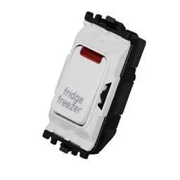 MK Grid Module MK Grid Plus 20A Double Pole 1 Way Grid Switch with Neon marked Fridge Freezer - MK Grid Module MK Grid Plus 20A Double Pole 1 Way Grid Switch with Neon marked Fridge Freezer
