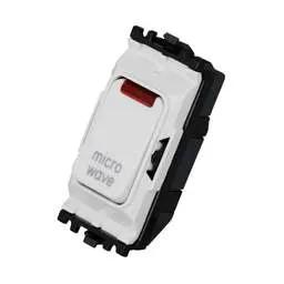 MK Grid Module MK Grid Plus 20A Double Pole 1 Way Grid Switch with Neon marked Microwave - MK Grid Module MK Grid Plus 20A Double Pole 1 Way Grid Switch with Neon marked Microwave