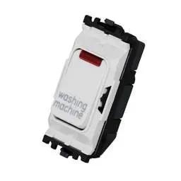 MK Grid Module MK Grid Plus 20A Double Pole 1 Way Grid Switch with Neon marked Washing Machine - MK Grid Module MK Grid Plus 20A Double Pole 1 Way Grid Switch with Neon marked Washing Machine