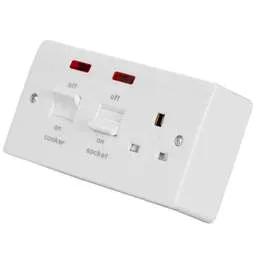 mk logic MK Logic Plus 45A DP Cooker Unit with Neon White - Electrical mk logic MK Logic Plus 45A DP Cooker Unit with Neon White Electrical