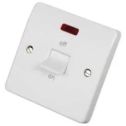 mk logic MK Logic Plus 32A DP 1 Gang Switch with Neon White - Electrical mk logic MK Logic Plus 32A DP 1 Gang Switch with Neon White Electrical