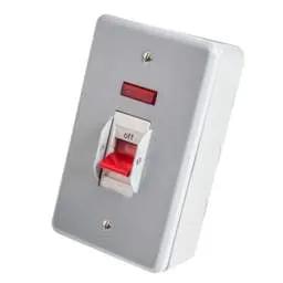 pvc back boxes MK Metalclad Plus 32A Triple Pole and Neutral Vertical Switch with Neon Metal Clad - pvc back boxes MK Metalclad Plus 32A Triple Pole and Neutral Vertical Switch with Neon Metal Clad