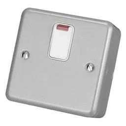 pvc back boxes MK Metalclad Plus 20A DP 1 Gang Switch with Neon Metal Clad - pvc back boxes MK Metalclad Plus 20A DP 1 Gang Switch with Neon Metal Clad