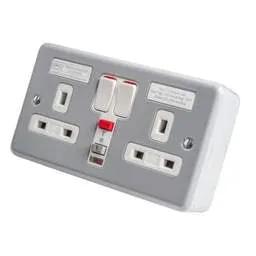 pvc back boxes MK Sentry Socket 13A 2 Gang Passive RCD Socket Metal Clad - pvc back boxes MK Sentry Socket 13A 2 Gang Passive RCD Socket Metal Clad