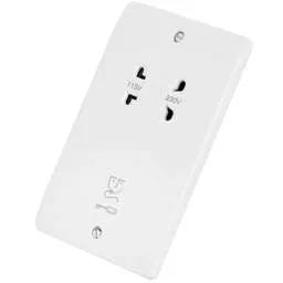 mk logic MK Logic Plus 115 / 230V Dual Voltage Shaver Socket White - Electrical mk logic MK Logic Plus 115 / 230V Dual Voltage Shaver Socket White Electrical
