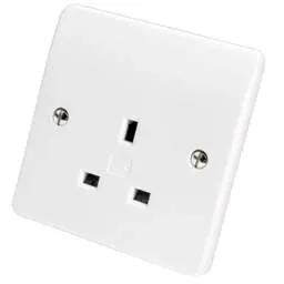 mk logic MK Logic Plus 13A 1 Gang Unswitched Socket White - Electrical mk logic MK Logic Plus 13A 1 Gang Unswitched Socket White Electrical