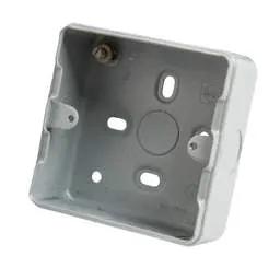 mk girid MK Grid Plus 1 Gang Surface Metal Back Box with Knockouts - mk girid MK Grid Plus 1 Gang Surface Metal Back Box with Knockouts