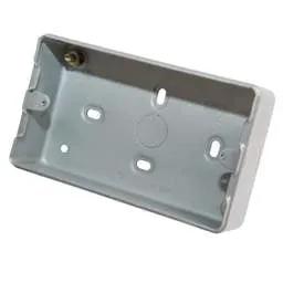 mk girid MK Grid Plus 2 Gang Surface Metal Back Box with Knockouts - mk girid MK Grid Plus 2 Gang Surface Metal Back Box with Knockouts