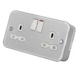 pvc back boxes Knightsbridge 13A DP 2 Gang Socket Metal Clad - pvc back boxes Knightsbridge 13A DP 2 Gang Socket Metal Clad