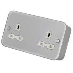 pvc back boxes Knightsbridge 13A 2 Gang Unswitched Socket Metal Clad - pvc back boxes Knightsbridge 13A 2 Gang Unswitched Socket Metal Clad