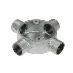 Niglon Niglon 25mm 4 Way Intersection Galvanised Conduit Box (Sold in 1's) - Niglon Niglon 25mm 4 Way Intersection Galvanised Conduit Box (Sold in 1's)