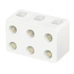 Niglon Niglon 15A 3 Pole Porcelain Connector Block (Sold in 1's) - Niglon Niglon 15A 3 Pole Porcelain Connector Block (Sold in 1's)