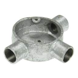Niglon Niglon 25mm 3 Way Tee Galvanised Conduit Box (Sold in 1's) - Niglon Niglon 25mm 3 Way Tee Galvanised Conduit Box (Sold in 1's)