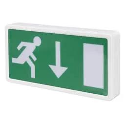 EMERGECNY LIGHTING NVC Lighting Lexington LiFe 3W LED Maintained Self Test Emergency Exit Box with Down Euro Legend - EMERGECNY LIGHTING NVC Lighting Lexington LiFe 3W LED Maintained Self Test Emergency Exit Box with Down Euro Legend