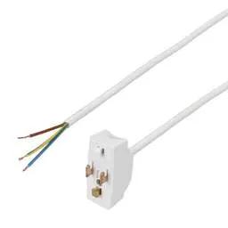 cieling rose Olson 6A 3 Pin Prewired Plug with 2m LSF Cable White - cieling rose Olson 6A 3 Pin Prewired Plug with 2m LSF Cable White