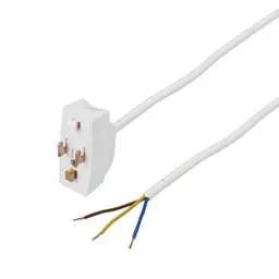 cieling rose Olson 6A 3 Pin Prewired Plug with 3m Cable White - cieling rose Olson 6A 3 Pin Prewired Plug with 3m Cable White