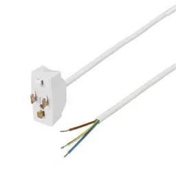 cieling rose Olson 6A 3 Pin Prewired Plug with 2m Cable White - cieling rose Olson 6A 3 Pin Prewired Plug with 2m Cable White