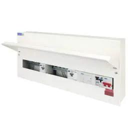 ev charger Proteus EV 8 + 8 Dual RCD Metal Clad Consumer Unit with PME Fault Protection - ev charger Proteus EV 8 + 8 Dual RCD Metal Clad Consumer Unit with PME Fault Protection