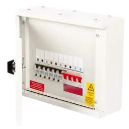 ev charger Proteus EV 2 Way TP+N Populated Distribution Board with 100A Mains Incomer / RCBOs - ev charger Proteus EV 2 Way TP+N Populated Distribution Board with 100A Mains Incomer / RCBOs