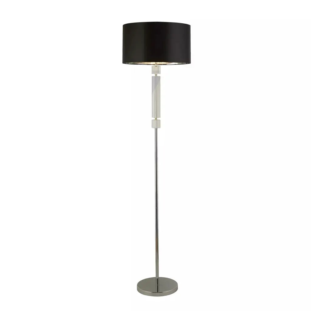 Searchlight Table Lamps Kylie Floor Lamp Chrome & Black/Silver Shade - Floor Lamps Searchlight Table Lamps Kylie Floor Lamp Chrome & Black/Silver Shade Floor Lamps