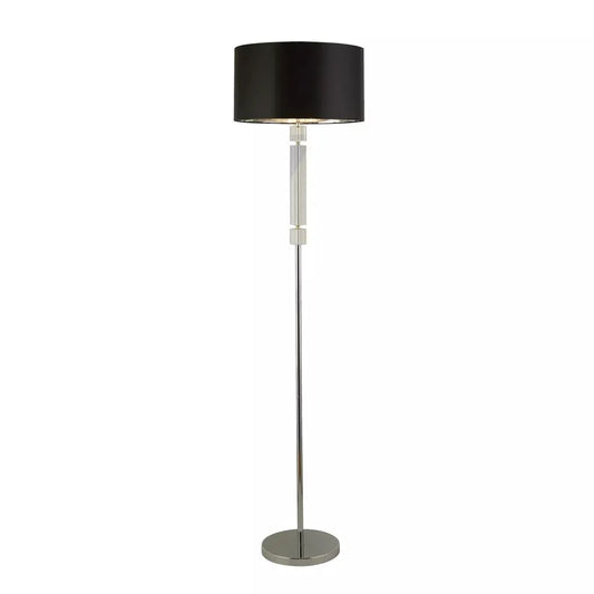 Searchlight Table Lamps Kylie Floor Lamp Chrome & Black/Silver Shade - Floor Lamps Searchlight Table Lamps Kylie Floor Lamp Chrome & Black/Silver Shade Floor Lamps