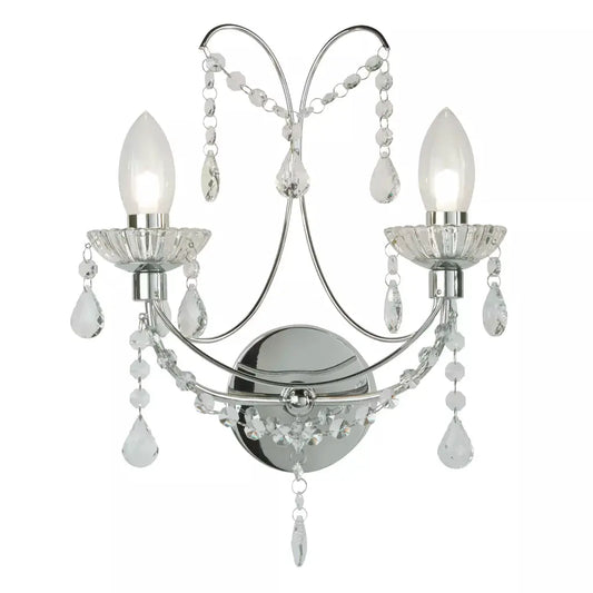 searchlight wall lights Autumn 2LT Bathroom Wall Light - Chrome Metal - searchlight wall lights Autumn 2LT Bathroom Wall Light - Chrome Metal