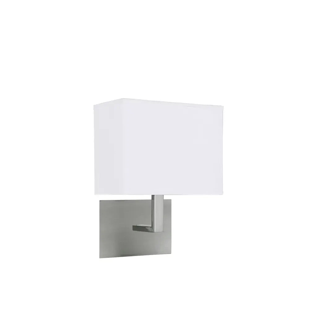 searchlight wall lights Hotel Wall Light - Satin Silver Metal & White Fabric Shade - searchlight wall lights Hotel Wall Light - Satin Silver Metal & White Fabric Shade