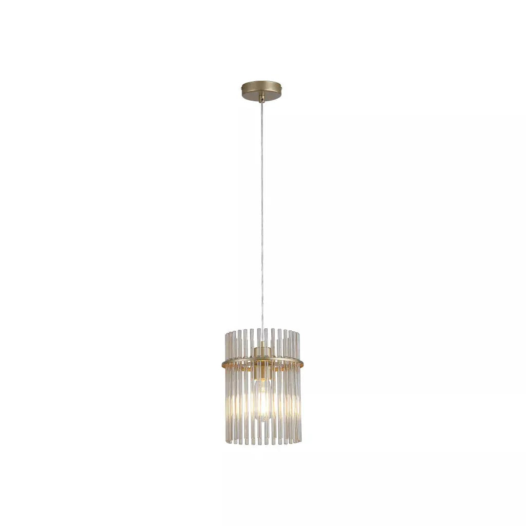 Searchlight Pendant Lights Swizzle 1Lt Pendant, Gold Metal with Champagne Rods - Searchlight Pendant Lights Swizzle 1Lt Pendant, Gold Metal with Champagne Rods