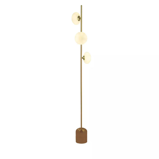 Searchlight Table Lamps Pebble 3Lt Floor Lamp - Gold Metal & Opal Glass - Floor Lamps Searchlight Table Lamps Pebble 3Lt Floor Lamp - Gold Metal & Opal Glass Floor Lamps