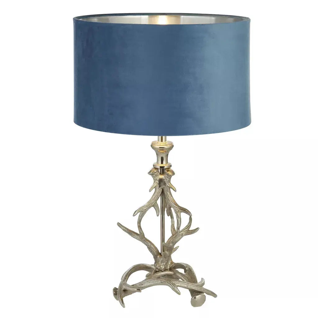 searchlight table lamps Lux & Belle Antler Table Lamp Silver & Teal Shade - searchlight table lamps Lux & Belle Antler Table Lamp Silver & Teal Shade