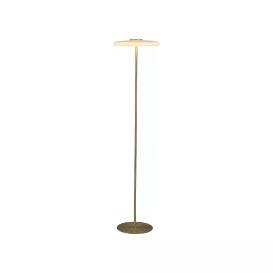 Searchlight Table Lamps Record 1Lt Floor Lamp, Gold Metal with White Glass - Floor Lamps Searchlight Table Lamps Record 1Lt Floor Lamp, Gold Metal with White Glass Floor Lamps