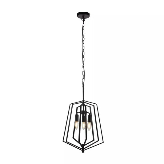 Searchlight Pendant Lights Slinky 3Lt Ceiling Pendant - Black Metal - Searchlight Pendant Lights Slinky 3Lt Ceiling Pendant - Black Metal