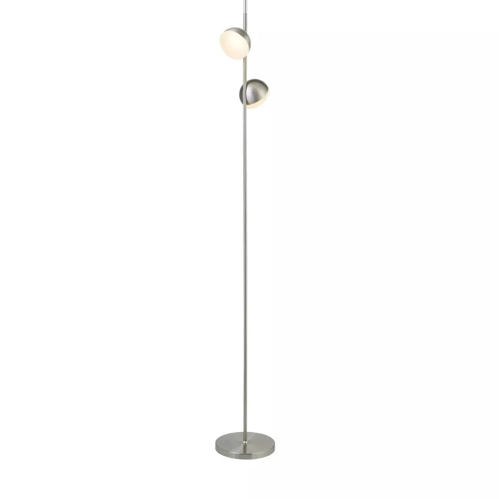 Searchlight Table Lamps Tully Floor Lamp - Satin Silver Metal & Frosted Shade - Floor Lamps Searchlight Table Lamps Tully Floor Lamp - Satin Silver Metal & Frosted Shade Floor Lamps