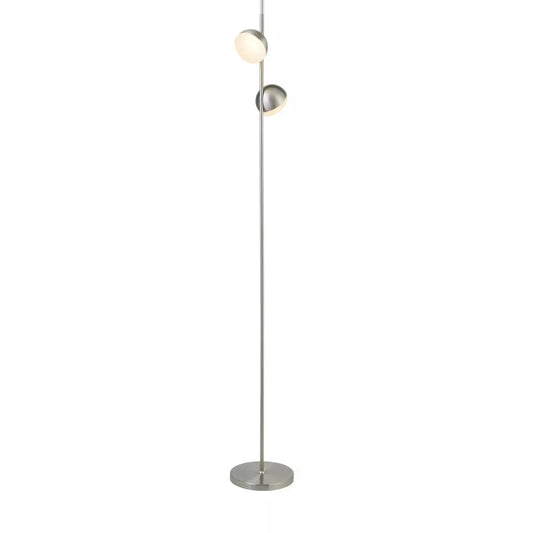 Searchlight Table Lamps Tully Floor Lamp - Satin Silver Metal & Frosted Shade - Floor Lamps Searchlight Table Lamps Tully Floor Lamp - Satin Silver Metal & Frosted Shade Floor Lamps