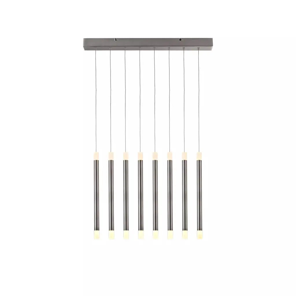Searchlight Pendant Lights Tubes 8Lt Led Bar Pendant Satin Nickel - Searchlight Pendant Lights Tubes 8Lt Led Bar Pendant Satin Nickel