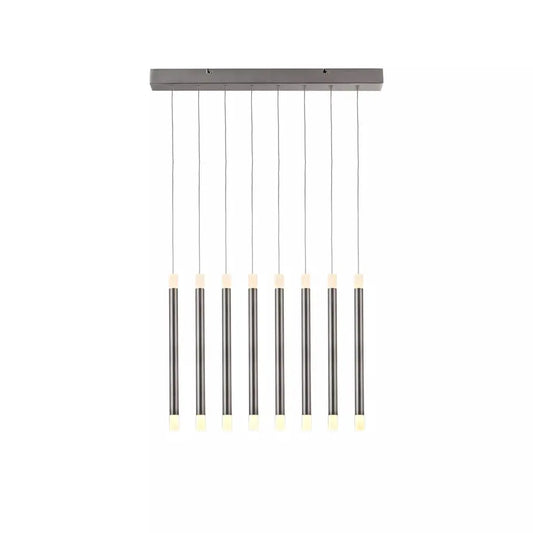 Searchlight Pendant Lights Tubes 8Lt Led Bar Pendant Satin Nickel - Searchlight Pendant Lights Tubes 8Lt Led Bar Pendant Satin Nickel