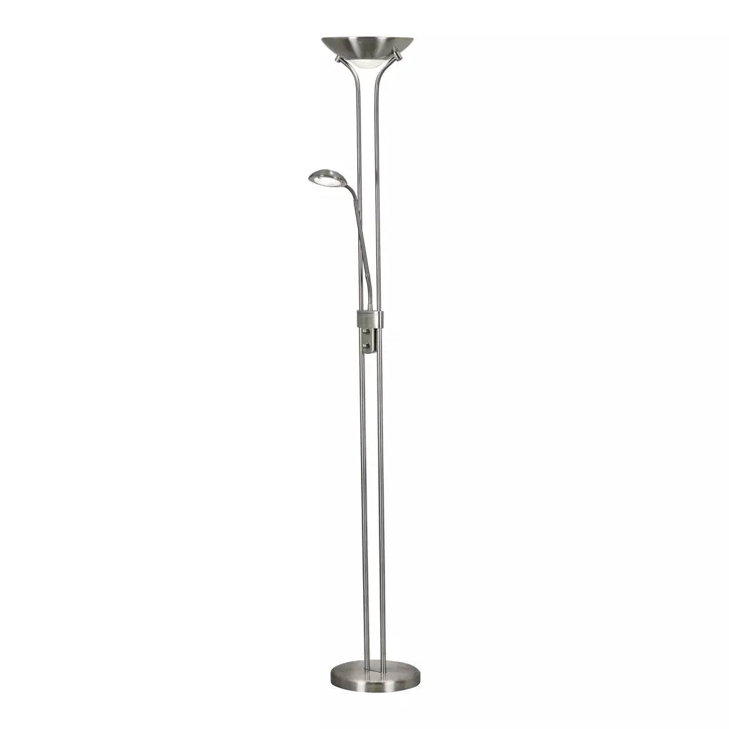 Searchlight Table Lamps Mother & Child Floor Lamp - Satin Silver Metal & Glass - Floor Lamps Searchlight Table Lamps Mother & Child Floor Lamp - Satin Silver Metal & Glass Floor Lamps