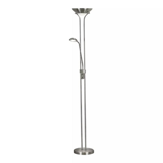 Searchlight Table Lamps Mother & Child Floor Lamp - Satin Silver Metal & Glass - Floor Lamps Searchlight Table Lamps Mother & Child Floor Lamp - Satin Silver Metal & Glass Floor Lamps