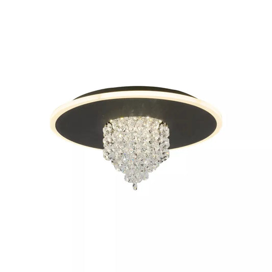 searchlight ceiling lights Deluge LED Flush, Black Metal with Crystal Glass - Ceiling Lights searchlight ceiling lights Deluge LED Flush, Black Metal with Crystal Glass Ceiling Lights