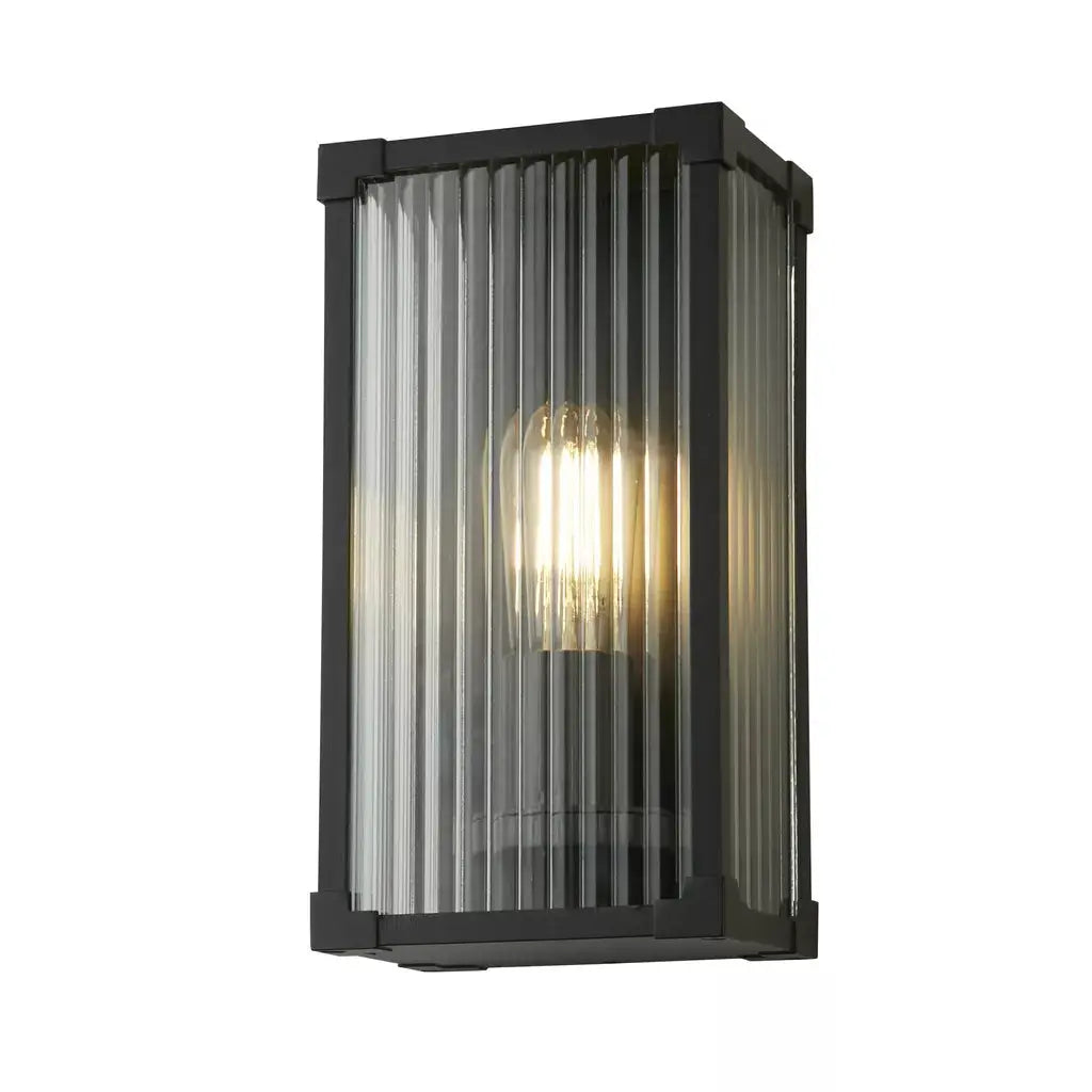 outdoor walllights Cincinnati Outdoor Wall Lamp Aluminium, Clear ribbed glass - outdoor walllights Cincinnati Outdoor Wall Lamp Aluminium, Clear ribbed glass