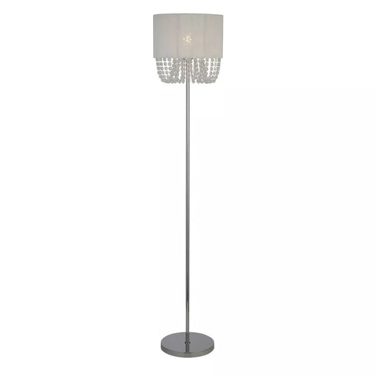 searchlight table lamps Bellano Floor Lamp - Chrome Metal, White Fabric, Clear Acry - searchlight table lamps Bellano Floor Lamp - Chrome Metal, White Fabric, Clear Acry