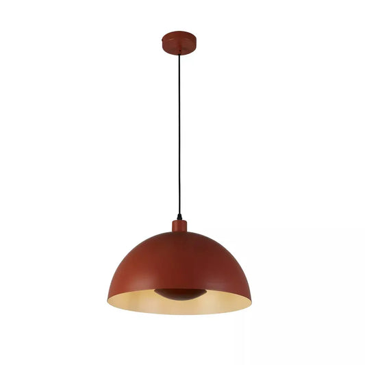 Searchlight Pendant Lights Mars 1LT Pendant, Burnt Orange Metal & Cream Inner 25cm - Searchlight Pendant Lights Mars 1LT Pendant, Burnt Orange Metal & Cream Inner 25cm