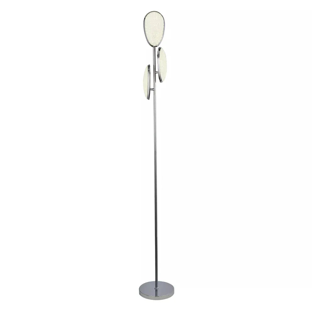 Searchlight Table Lamps Lori 3Lt LED Floor Lamp - Chrome & Crushed Ice Effect Shade - Floor Lamps Searchlight Table Lamps Lori 3Lt LED Floor Lamp - Chrome & Crushed Ice Effect Shade Floor Lamps