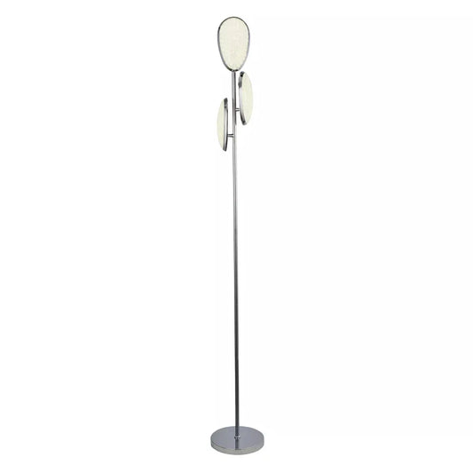 Searchlight Table Lamps Lori 3Lt LED Floor Lamp - Chrome & Crushed Ice Effect Shade - Floor Lamps Searchlight Table Lamps Lori 3Lt LED Floor Lamp - Chrome & Crushed Ice Effect Shade Floor Lamps