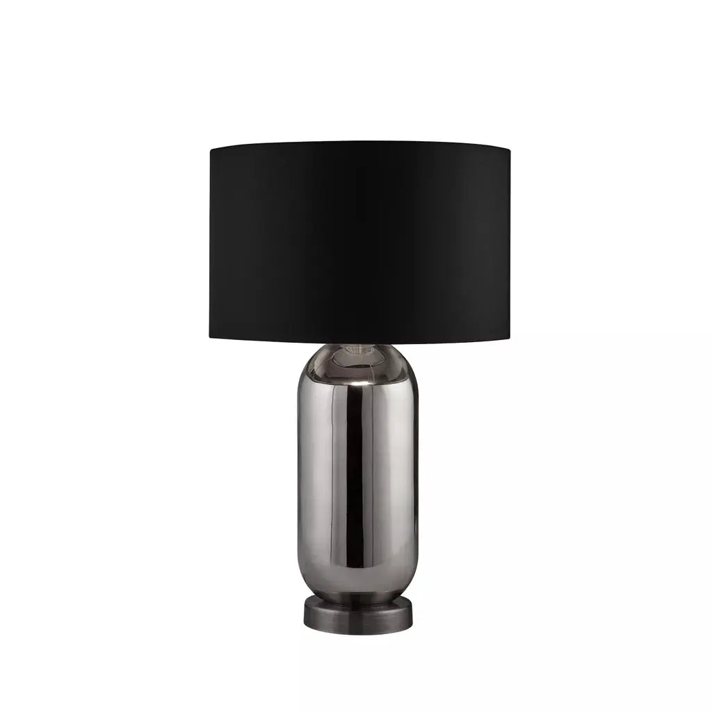 searchlight table lamps Lux & Belle Table Lamp Chrome Glass and Black Fabric Shade - searchlight table lamps Lux & Belle Table Lamp Chrome Glass and Black Fabric Shade