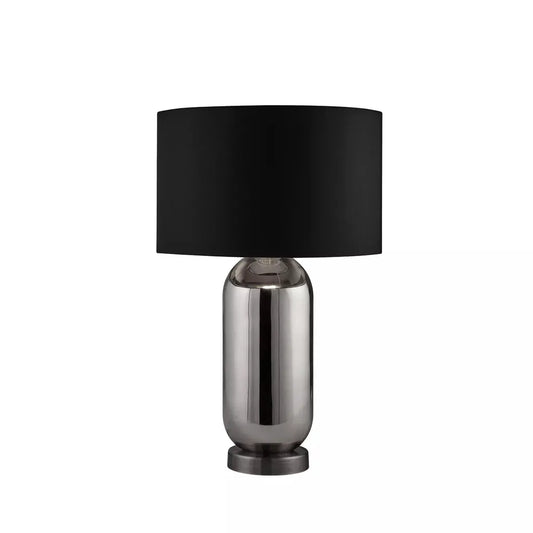 searchlight table lamps Lux & Belle Table Lamp Chrome Glass and Black Fabric Shade - searchlight table lamps Lux & Belle Table Lamp Chrome Glass and Black Fabric Shade