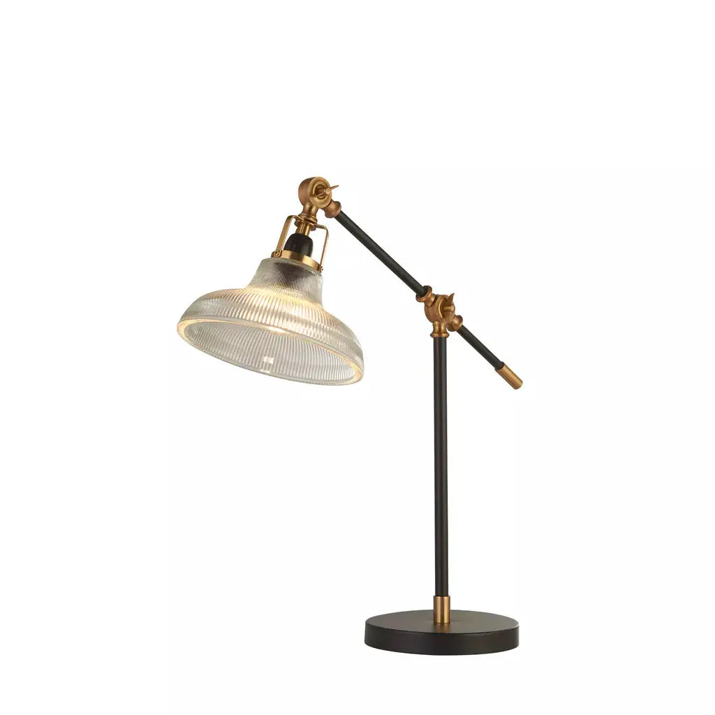 searchlight table lamps x Berwick Table Lamp - Black, Brass & Clear Ribbed Glass - searchlight table lamps x Berwick Table Lamp - Black, Brass & Clear Ribbed Glass