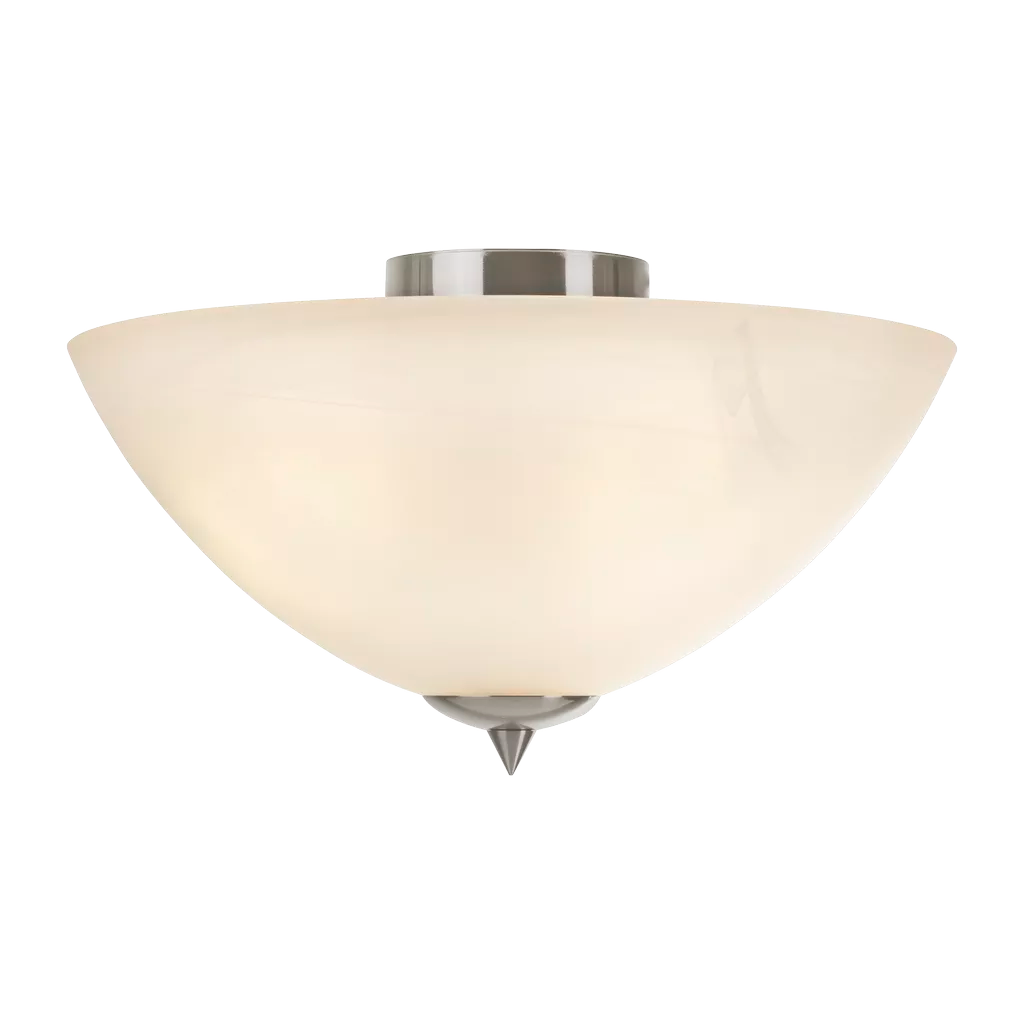 Searchlight Lux & Belle 3Lt Semi-Flush - Satin Silver & Alabaster Glass - Ceiling Lights Searchlight Lux & Belle 3Lt Semi-Flush - Satin Silver & Alabaster Glass Ceiling Lights