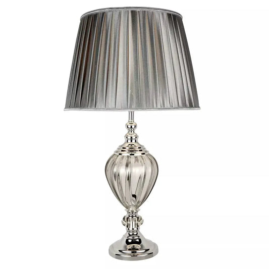 searchlight table lamps Greyson Table Lamp - Chrome, Smoked Glass & Pewter Shade - searchlight table lamps Greyson Table Lamp - Chrome, Smoked Glass & Pewter Shade